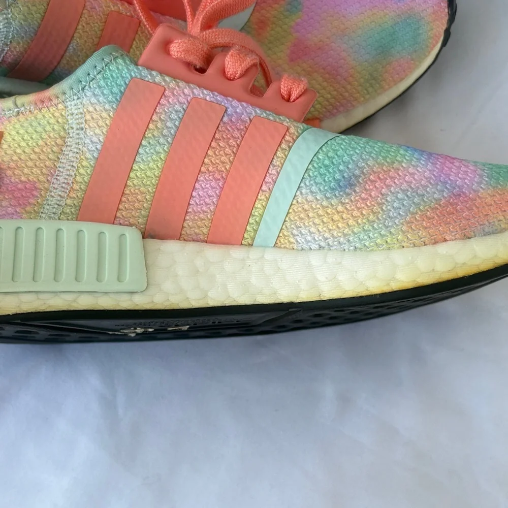 adidas Women’s Pastel Tie-Dye Sneakers with Coral Laces - Picture 8 of 12